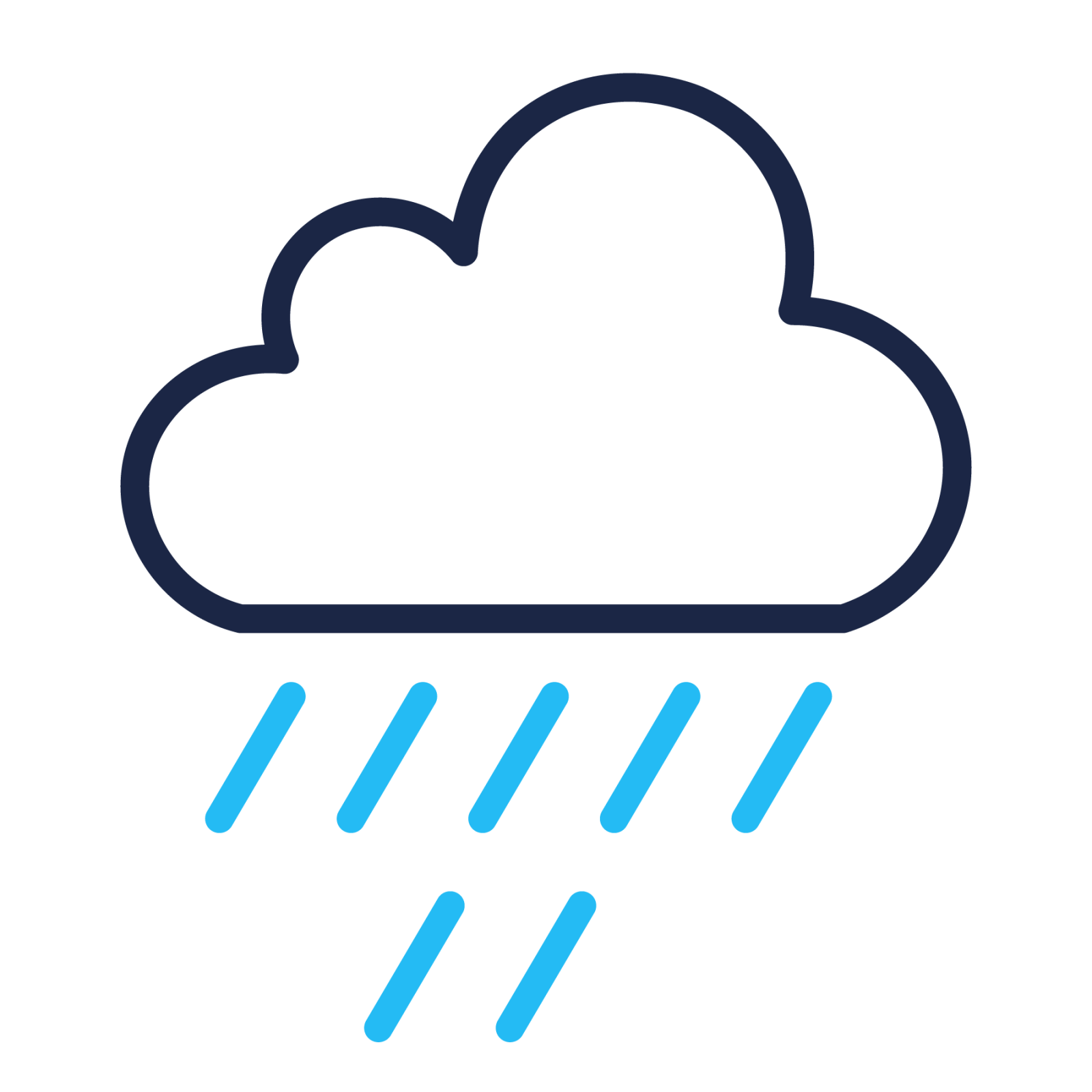 Rain cloud icon blue